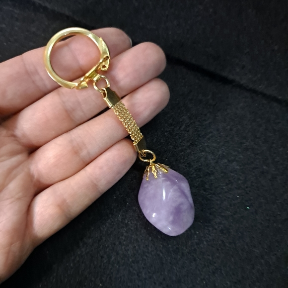 Tumbled Amethyst Key Chain - Picture 4 of 5